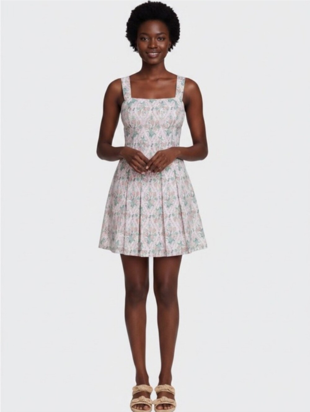Avec Les Filles Paneled Stretch Cotton Minidress